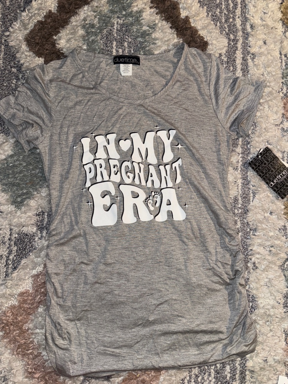 Duetline Maternity Gray 'In My Pregnant Era' Graphic Tee